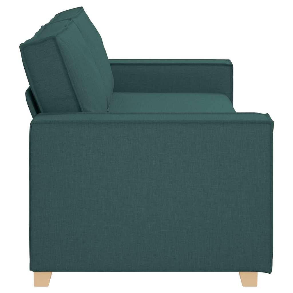 3-Seater Sofa with Cushion Dark green Fabric